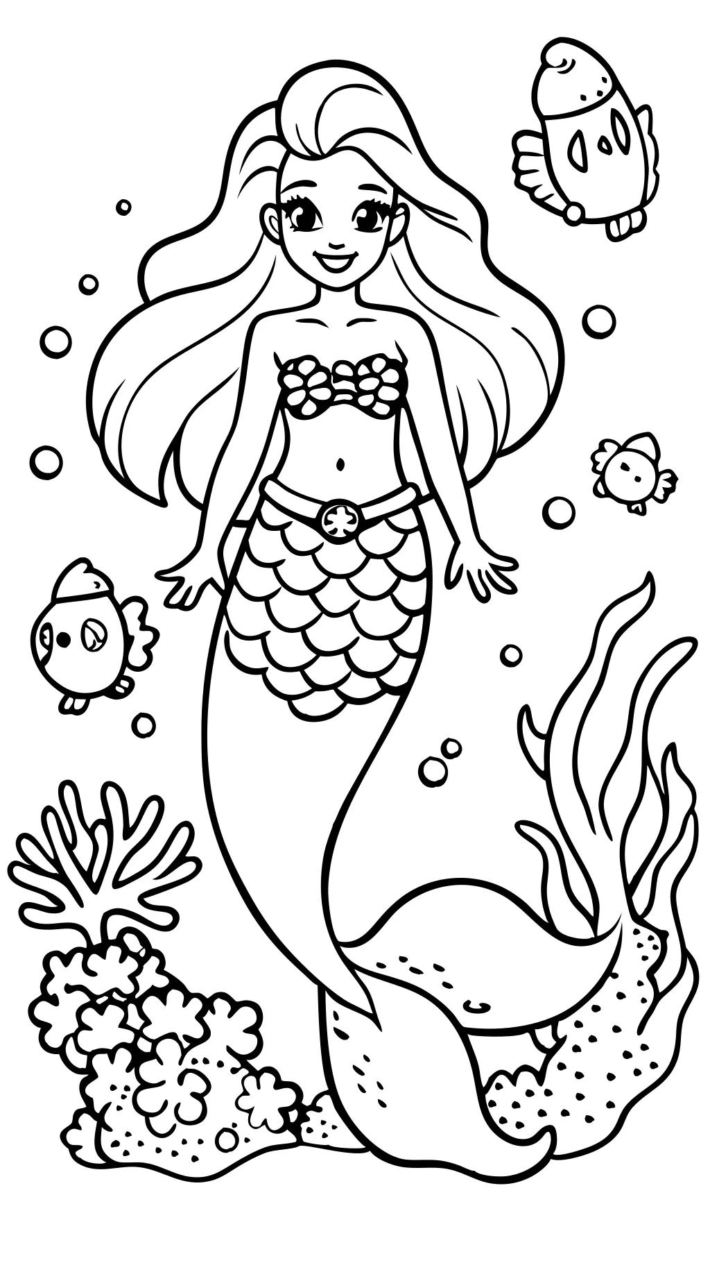 coloriage de sirène Barbie